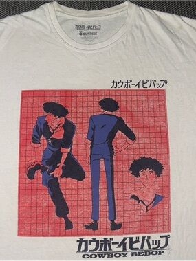 Rare Cowboy Bebop White Anime Manga Graphic T Shirt Size Large